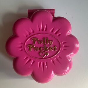 Polly Pocket 1990 Mr. Fry’s Restaurant Pink Flower Compact Vintage